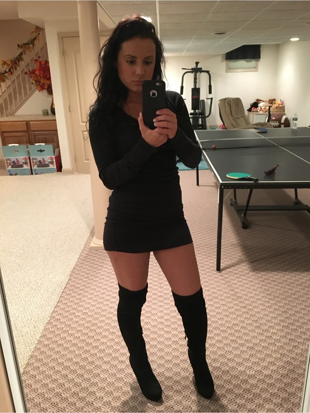 Women’s Black Over-the-Knee High Heel Boots